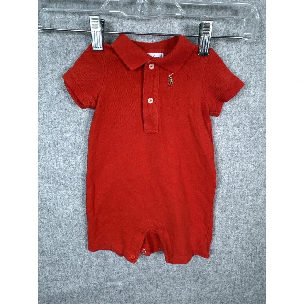 Lot of 4 Baby Boy Ralph Lauren Outfits‎ Romper Plaid Red Blue Jacket 9m & 3m